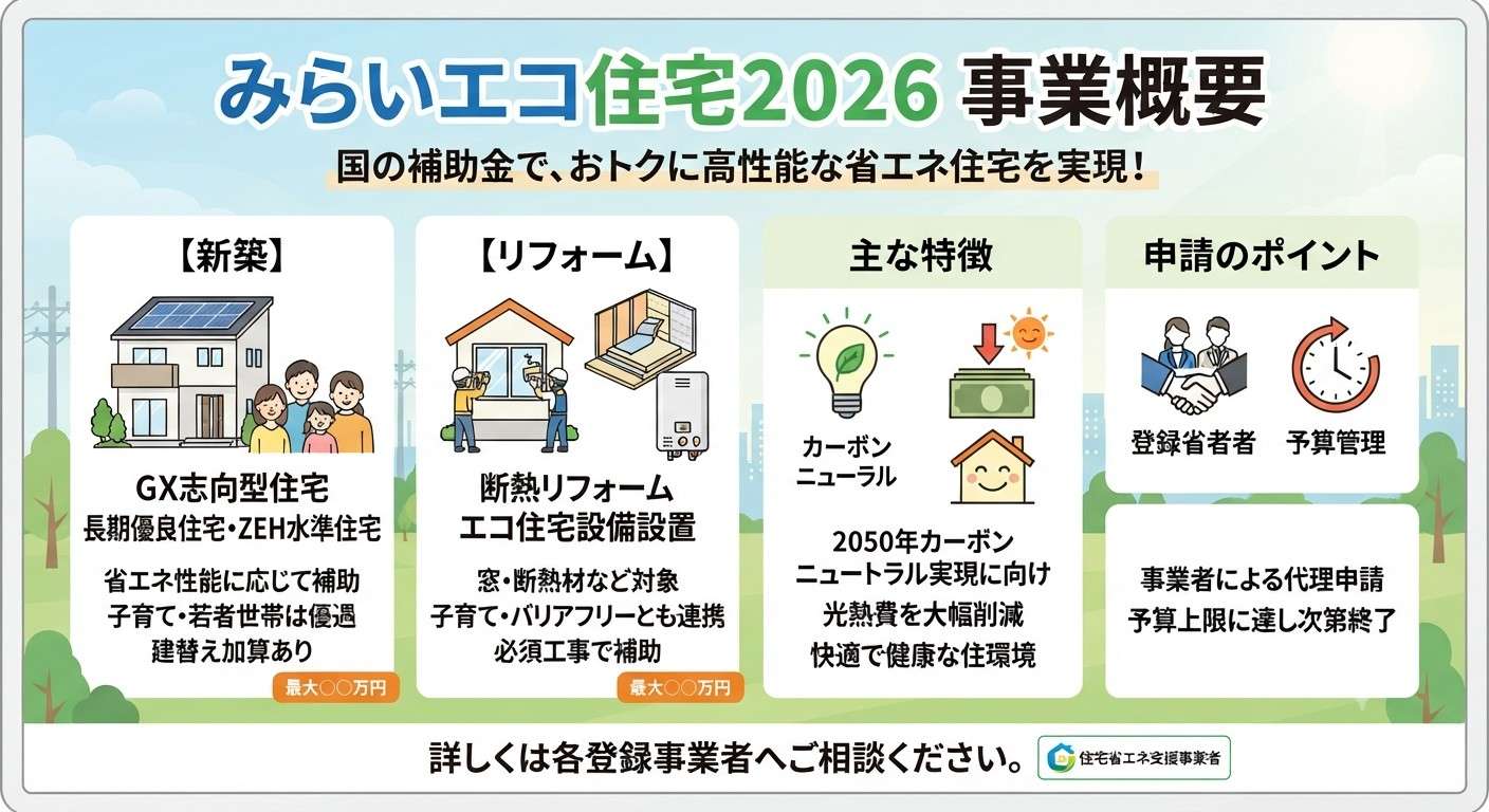 今年もやってきた！国からの補助金！みらいエコ住宅2026★